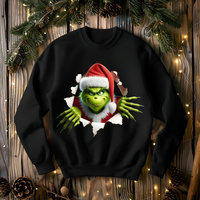 "Peeking Grinch" Double-Sided Sweatshirt